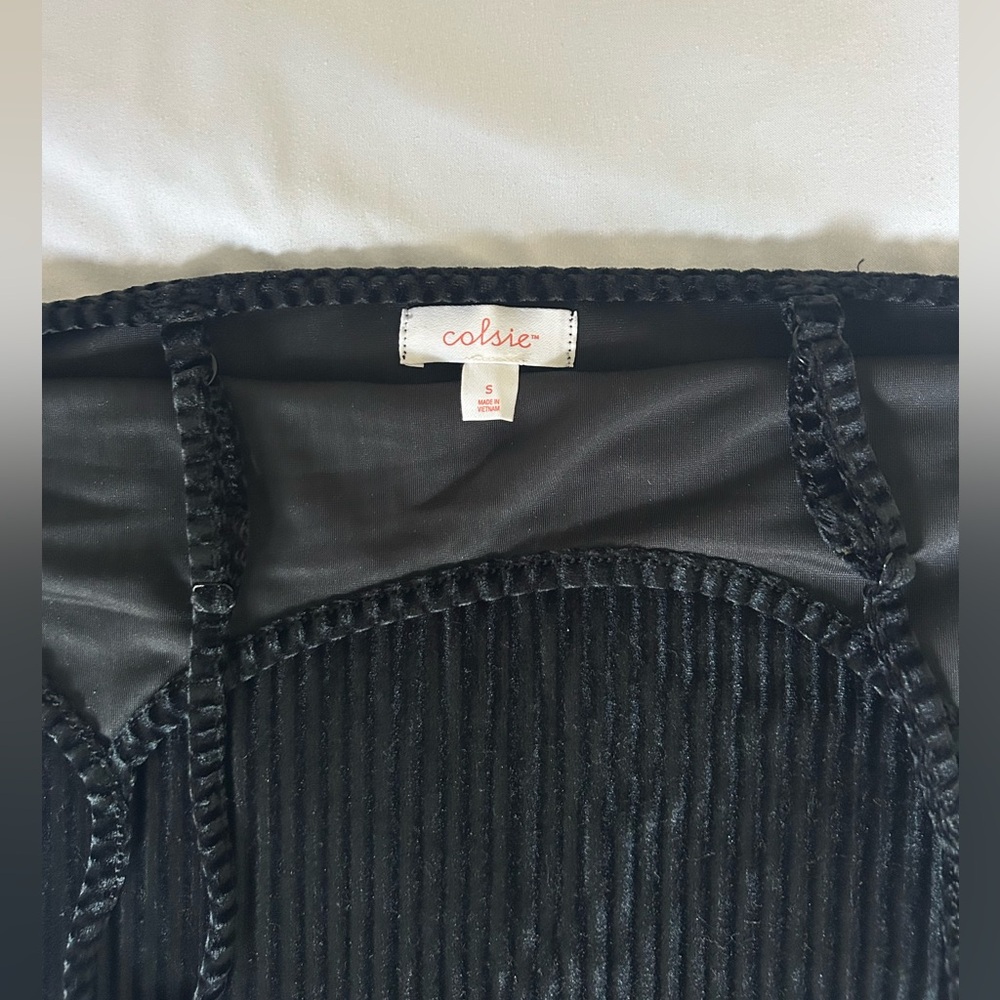 Colsie Black Ribbed Mini Dress - Picture 3 of 4